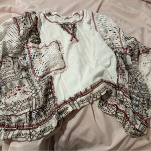 POL White Blouse with Red Embroidery